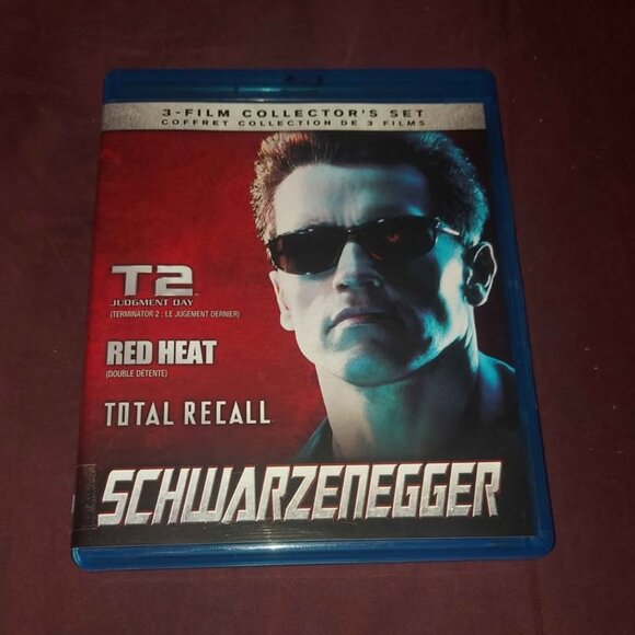 FRANÇAIS / ENGLISH Schwarzenegger 3-film collection bluray t2 red heat total rec - Picture 1 of 5